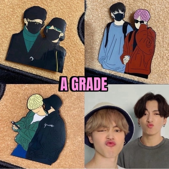 Bts Other - BTS Jikook Jimin Jungkook Enamel Pins | A GRADE